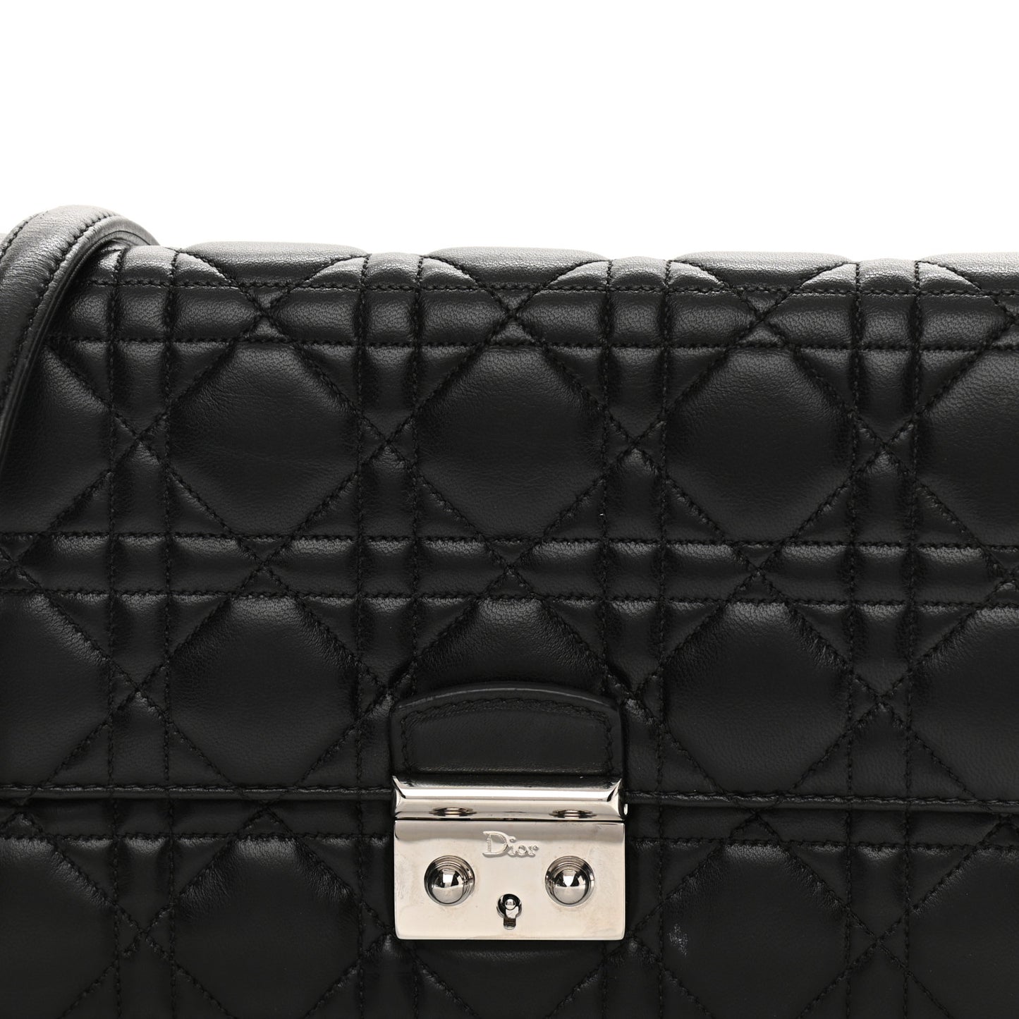 Lambskin Cannage Miss Dior Promenade Pouch Black
