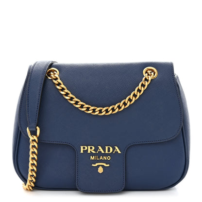 Prada Saffiano Lux Chain Shoulder Bag Bluette 1 of 11