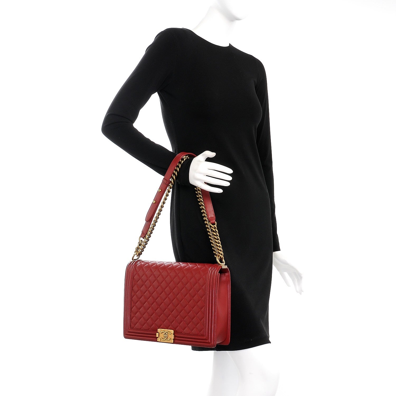 Chanel Lambskin Quilted Large Boy Flap Red 3 of 10
