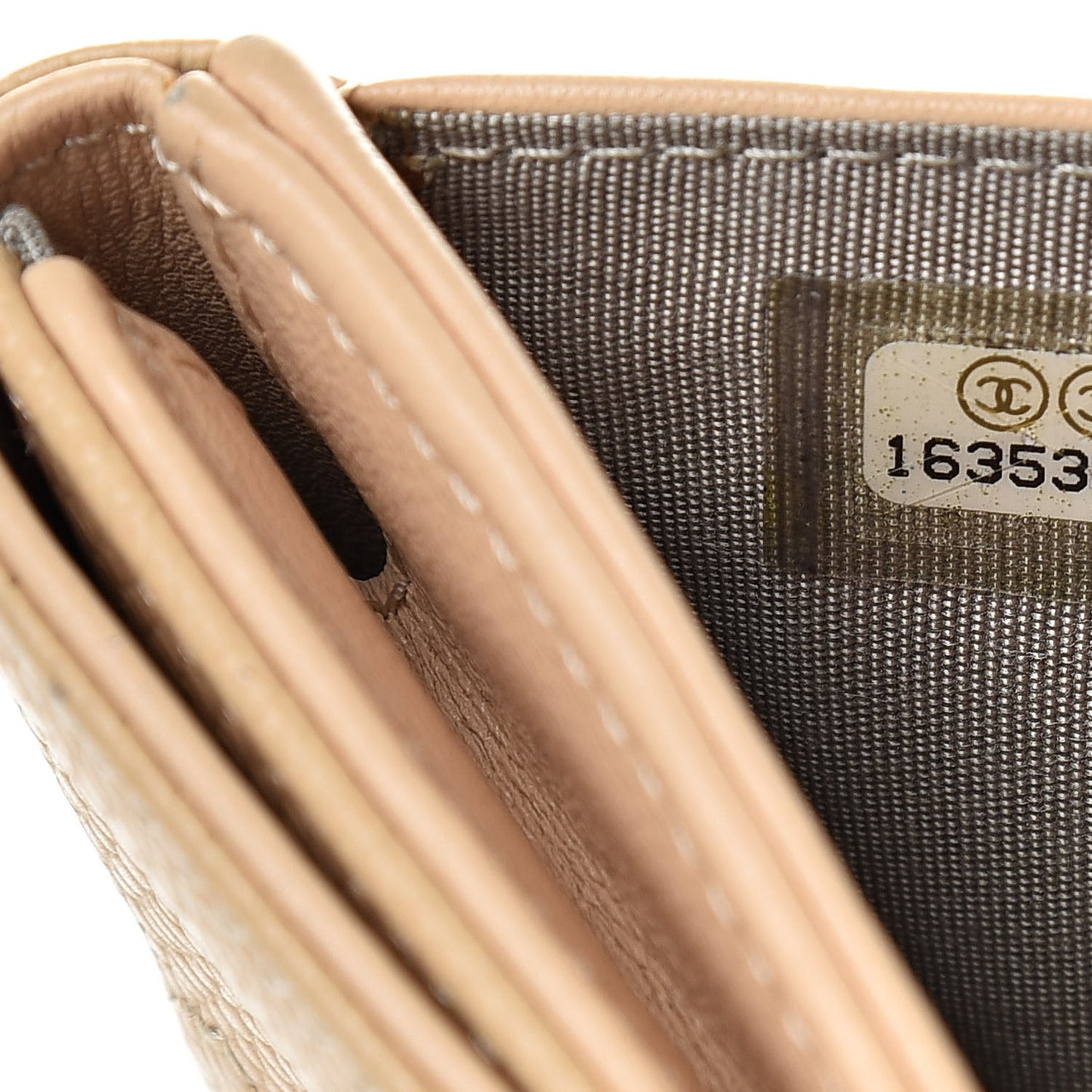 Caviar Timeless CC Compact Flap Wallet Beige