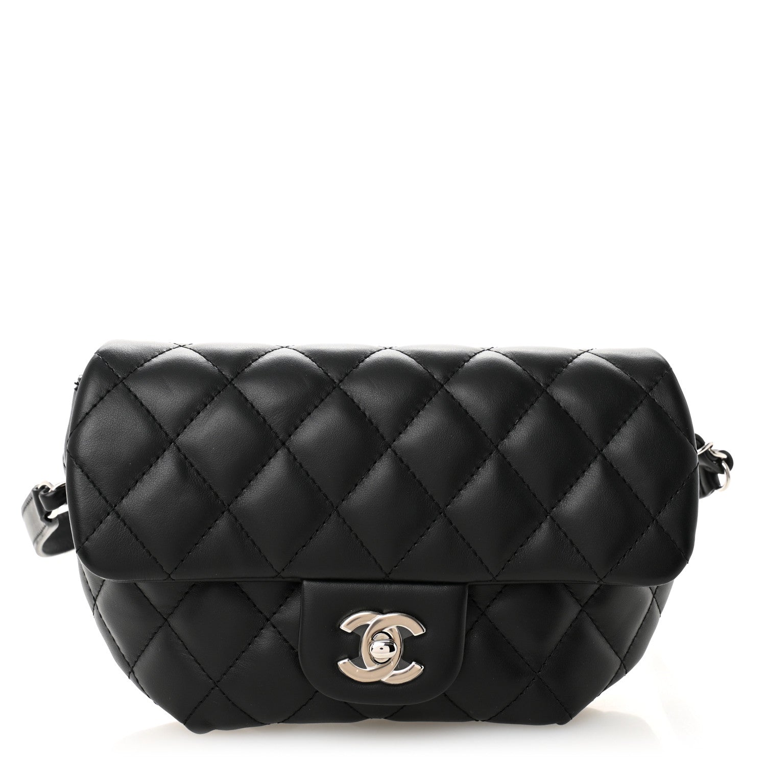 Chanel Calfskin Quilted CC Uniform Flap Belt Bag Black 1 of 10
