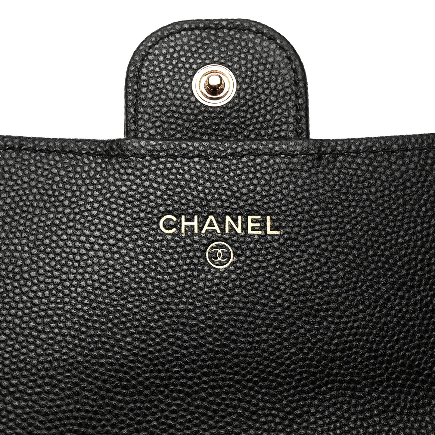 Caviar Quilted Medium Flap Wallet Black