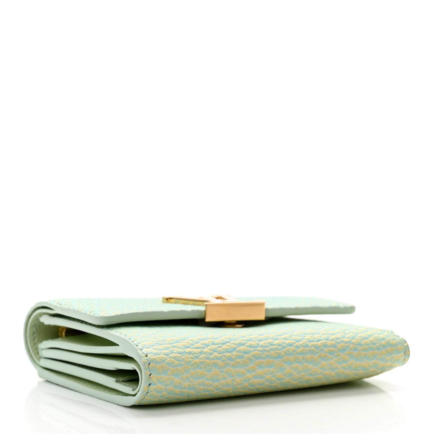 Taurillon Summer Stardust Capucines XS Wallet Vert D'Eau