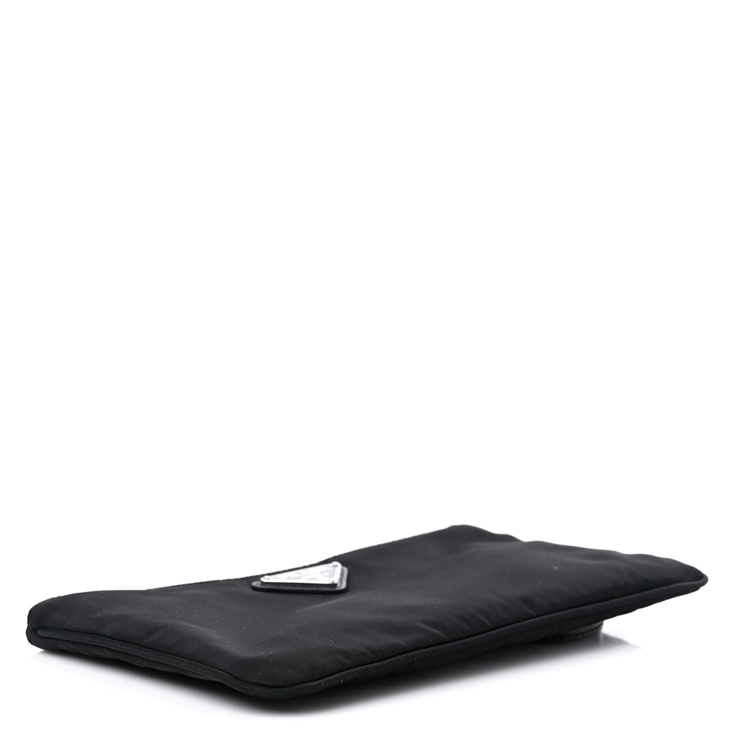 Re-Nylon Saffiano Pouch Wristlet Black