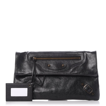 Balenciaga Agneau Classic Hardware Envelope Clutch Black 1 of 7