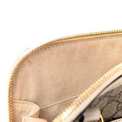 Gucci GG Supreme Monogram Azalea Calfskin Mini Horsebit 1955 Top Handle Bag Beige Ebony Mystic White 20 of 31