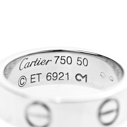 Cartier 18K White Gold 5.5mm LOVE Ring 50 5.25 3 of 3