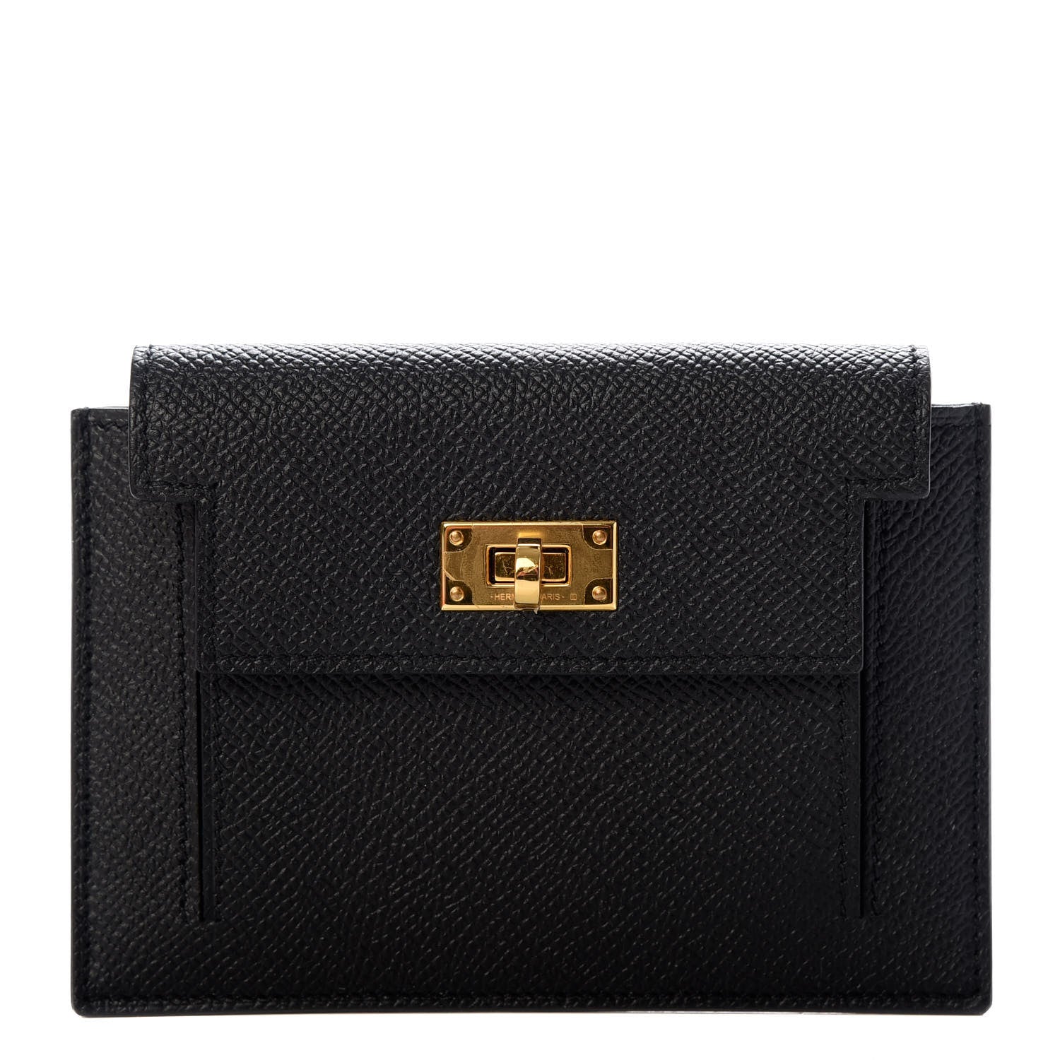 Hermes Epsom Kelly Pocket Compact Wallet Black 1 of 7