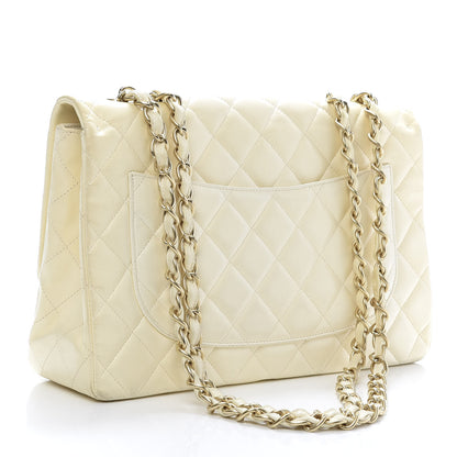 Chanel Lambskin Quilted Jumbo Single Flap Ivory 3 of 15
