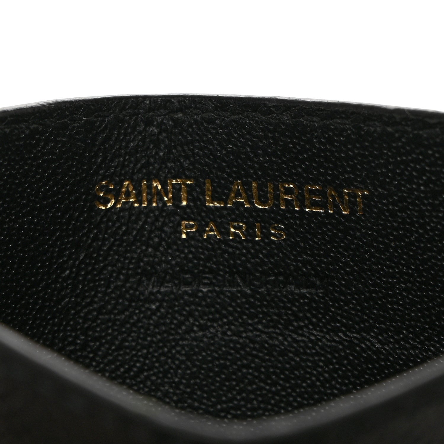Saint Laurent Grain De Poudre Matelasse Chevron Monogram Credit Card Case Black 6 of 7
