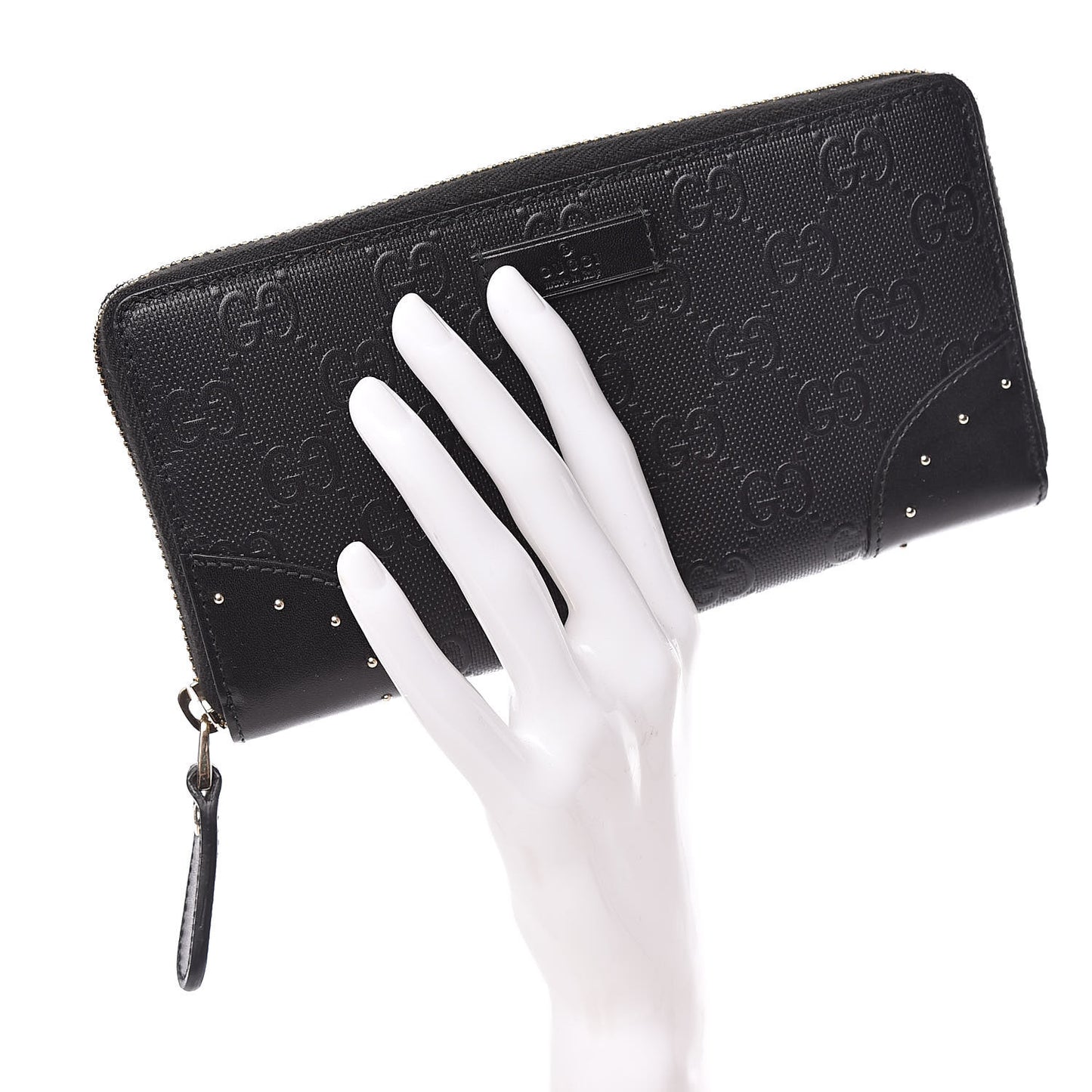 Bright Diamante GG Monogram Wallet Black