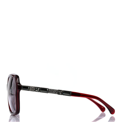 Chanel Crystal Baguette CC Square Sunglasses 5308 Red 3 of 7