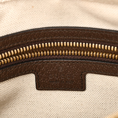 Gucci Monogram Jumbo GG Textured Dollar Calfskin Web Messenger Shoulder Bag Camel Ebony New Acero 6 of 11