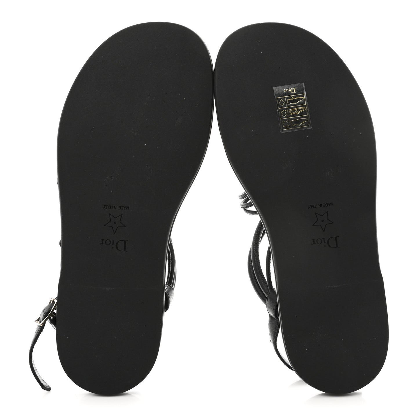 Lambskin Dioriviera D-Sand Sandals 36 Black