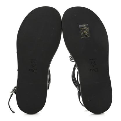 Christian Dior Lambskin Dioriviera D-Sand Sandals 36 Black 6 of 10