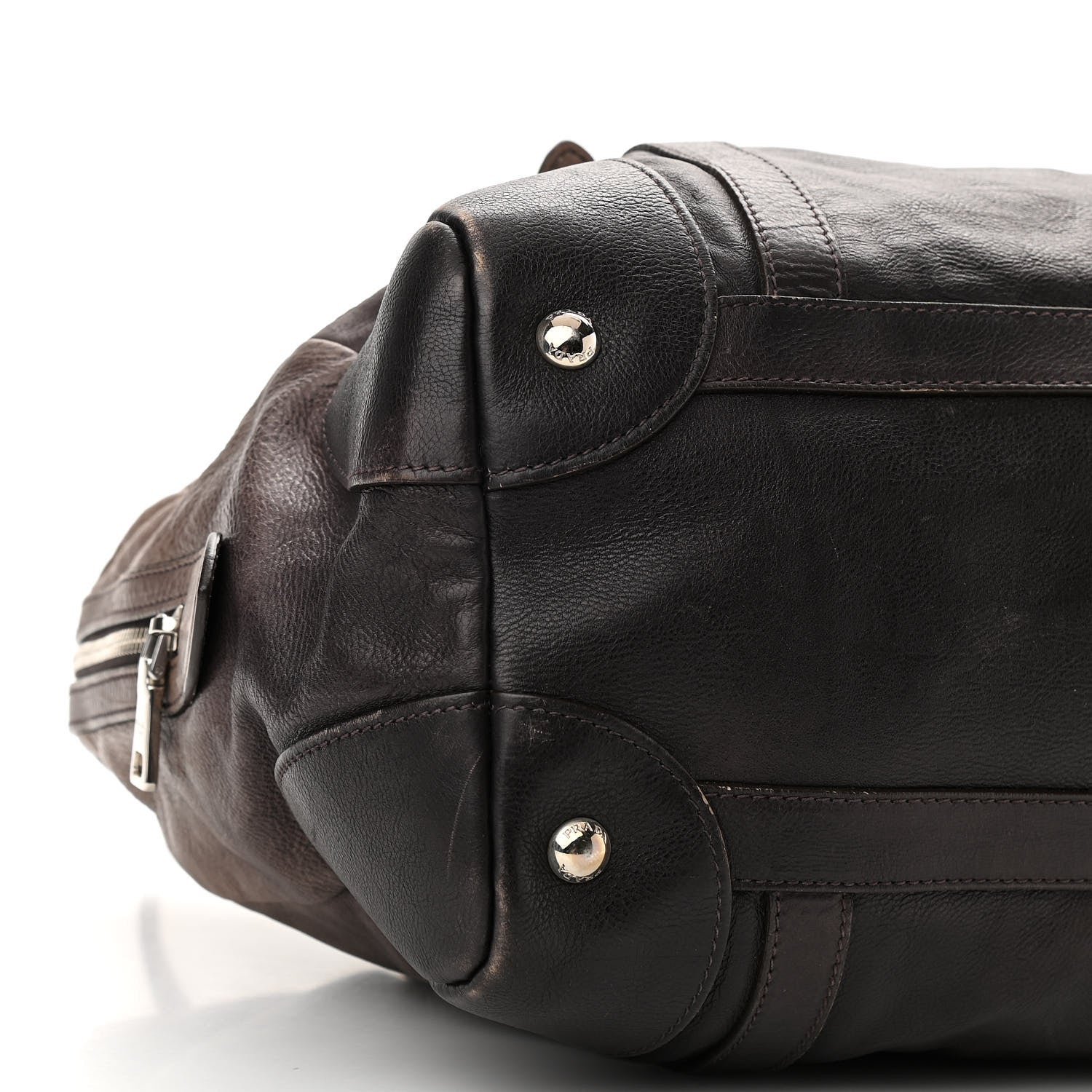 Prada Glace Calf Shoulder Bag Ardesia Fumo 7 of 15