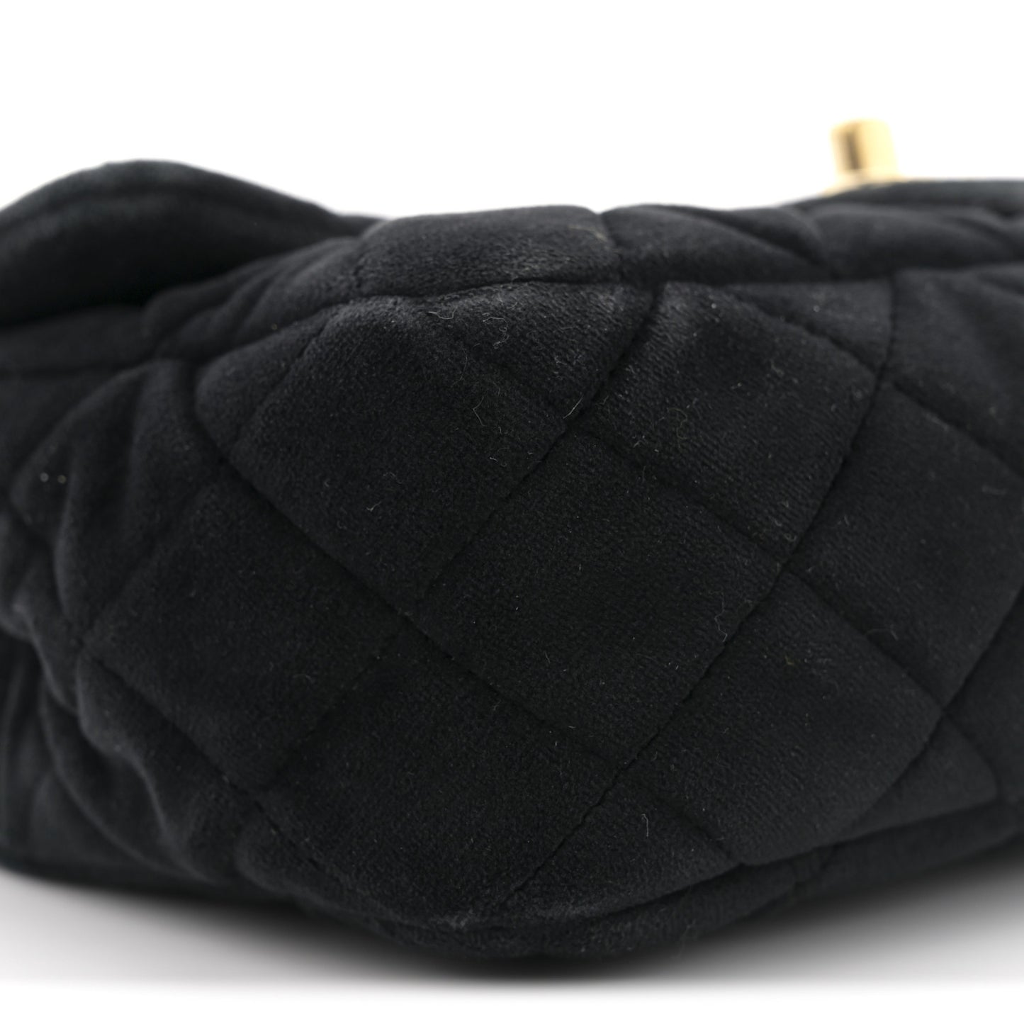 Velvet Quilted Mini Rectangular Pearl Crush Flap Black