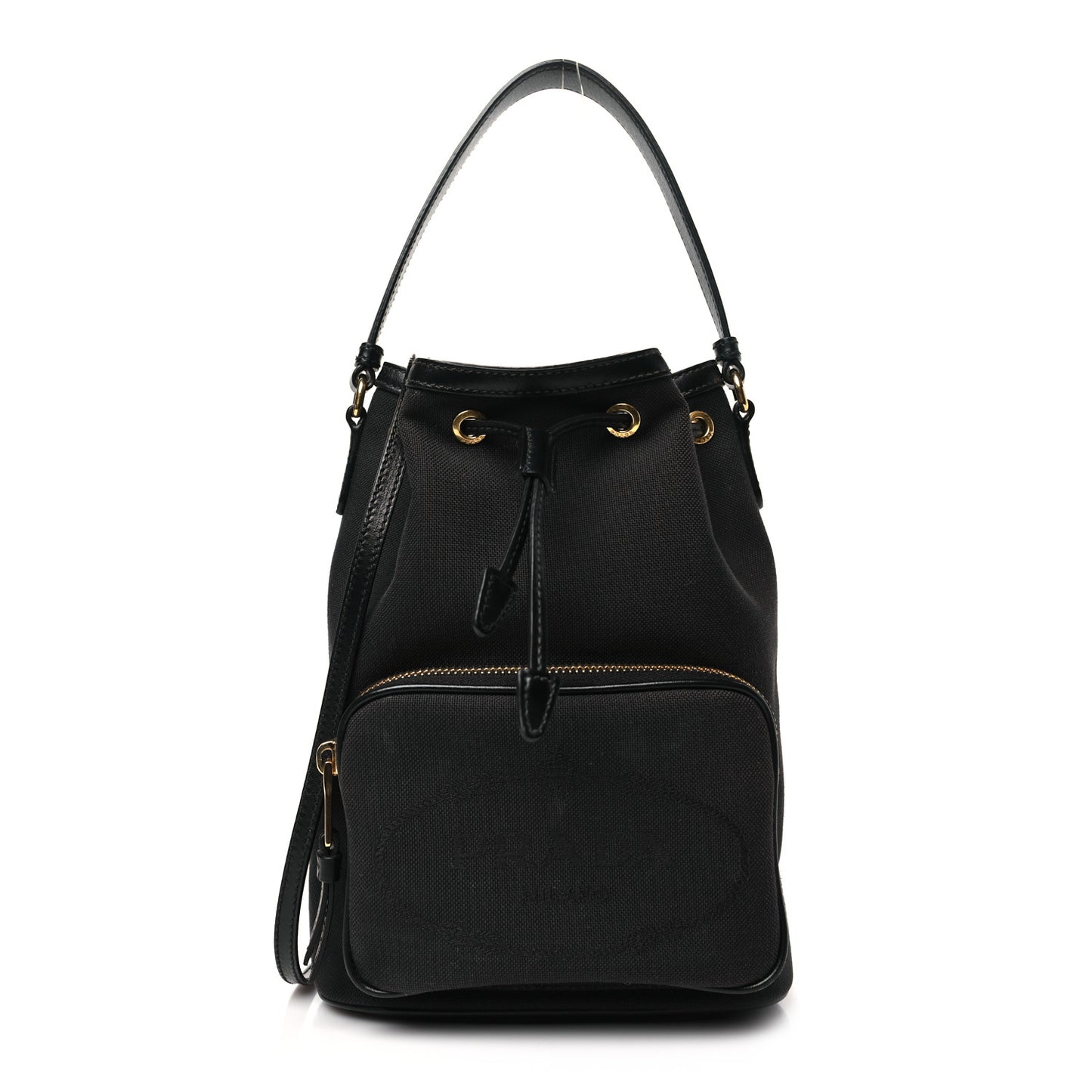Jacquard Logo Mini Bucket Crossbody Bag Black
