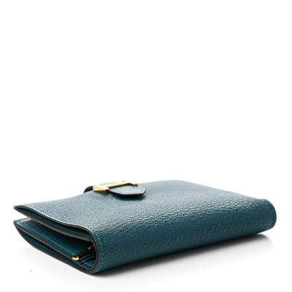 Hermes Chevre Mysore Bearn Compact Wallet Vert Bosphore 4 of 7