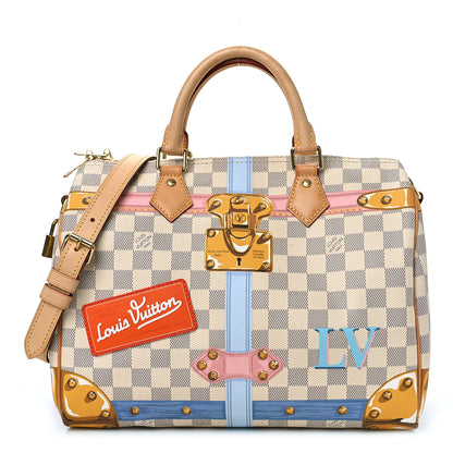 Louis Vuitton Damier Azur Summer Trunks Speedy Bandouliere 30 1 of 11