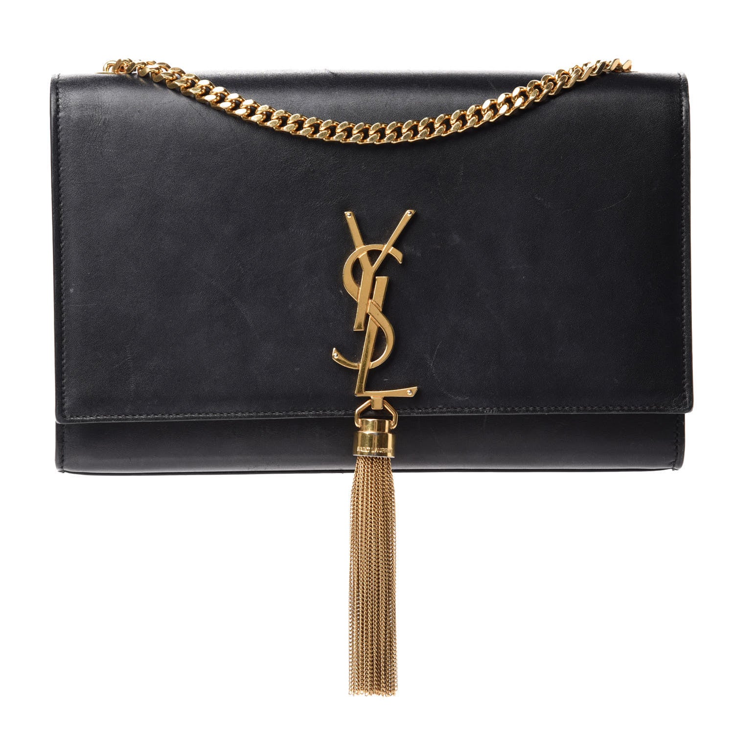 Saint Laurent Smooth Calfskin Medium Classic Monogram Kate Tassel Satchel Black 1 of 11