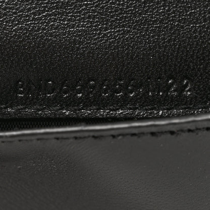 Saint Laurent Calfskin Lambskin Snakeskin Embossed Monogram Fragments Wallet Black White 6 of 9
