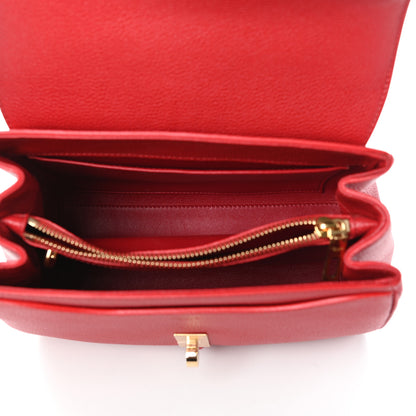 Celine Grained Calfskin Small 16 Top Handle Bag Red 5 of 9