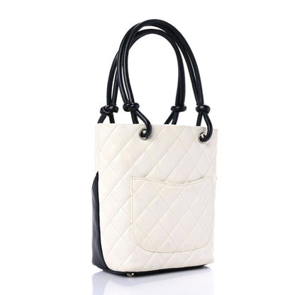 Chanel Calfskin Quilted Medium Cambon Tote White Black 2 of 17