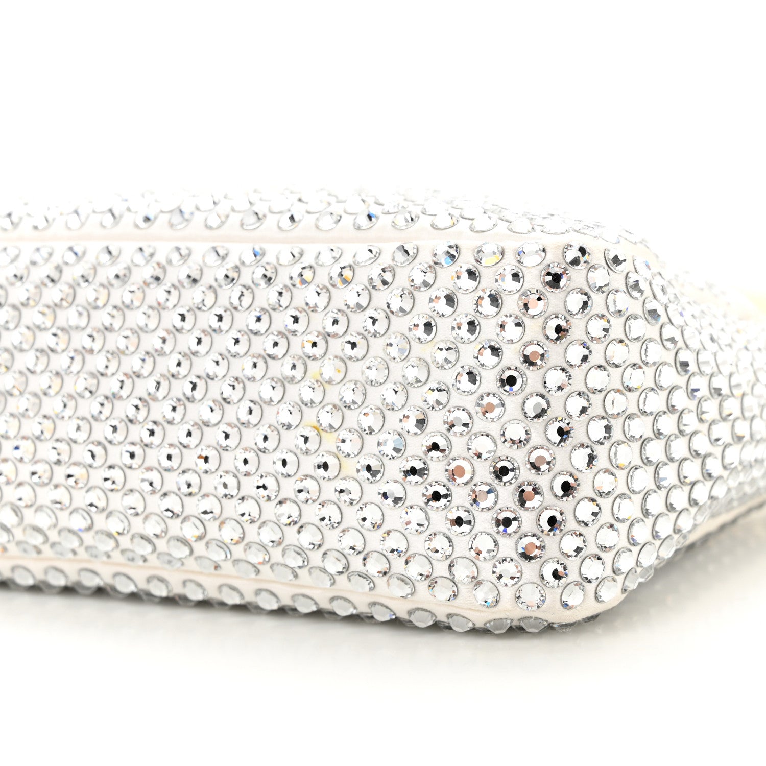 Prada Satin Crystal Mini Re-Edition 2000 Bag White 9 of 15