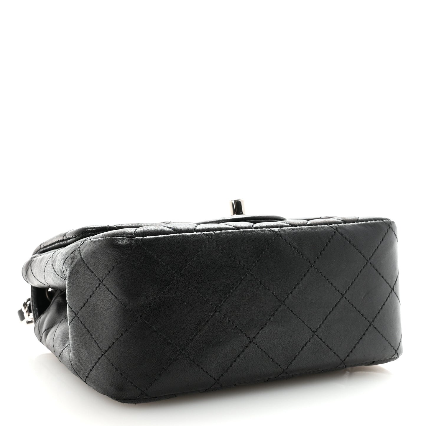 Lambskin Quilted Mini Square Flap Black