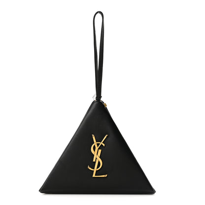 Saint Laurent Lambskin Pyramid Clutch Black 1 of 10