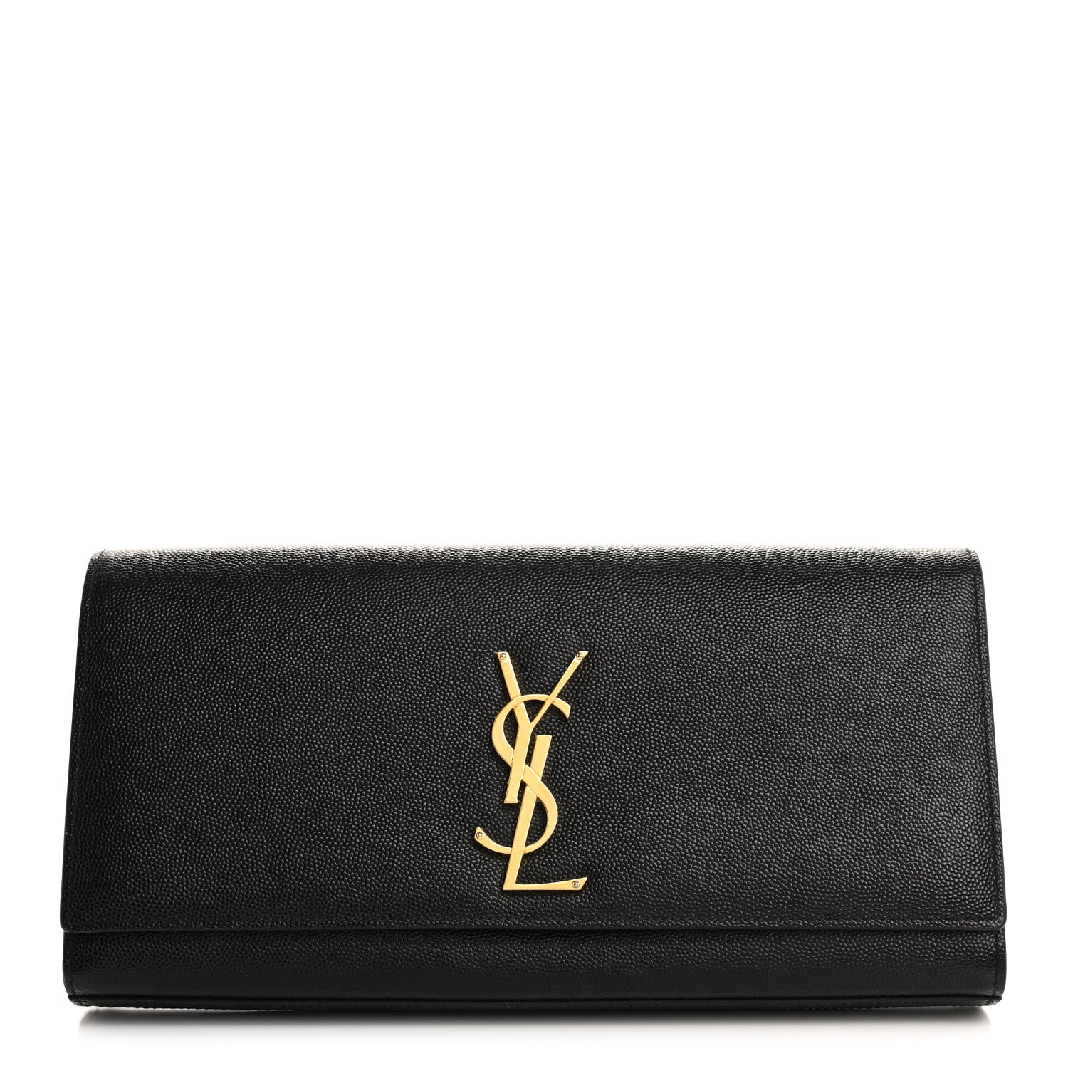Saint Laurent Grain De Poudre Monogram Cassandre Clutch Black 1 of 9