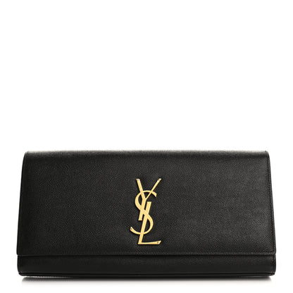 Saint Laurent Grain De Poudre Monogram Cassandre Clutch Black 1 of 9