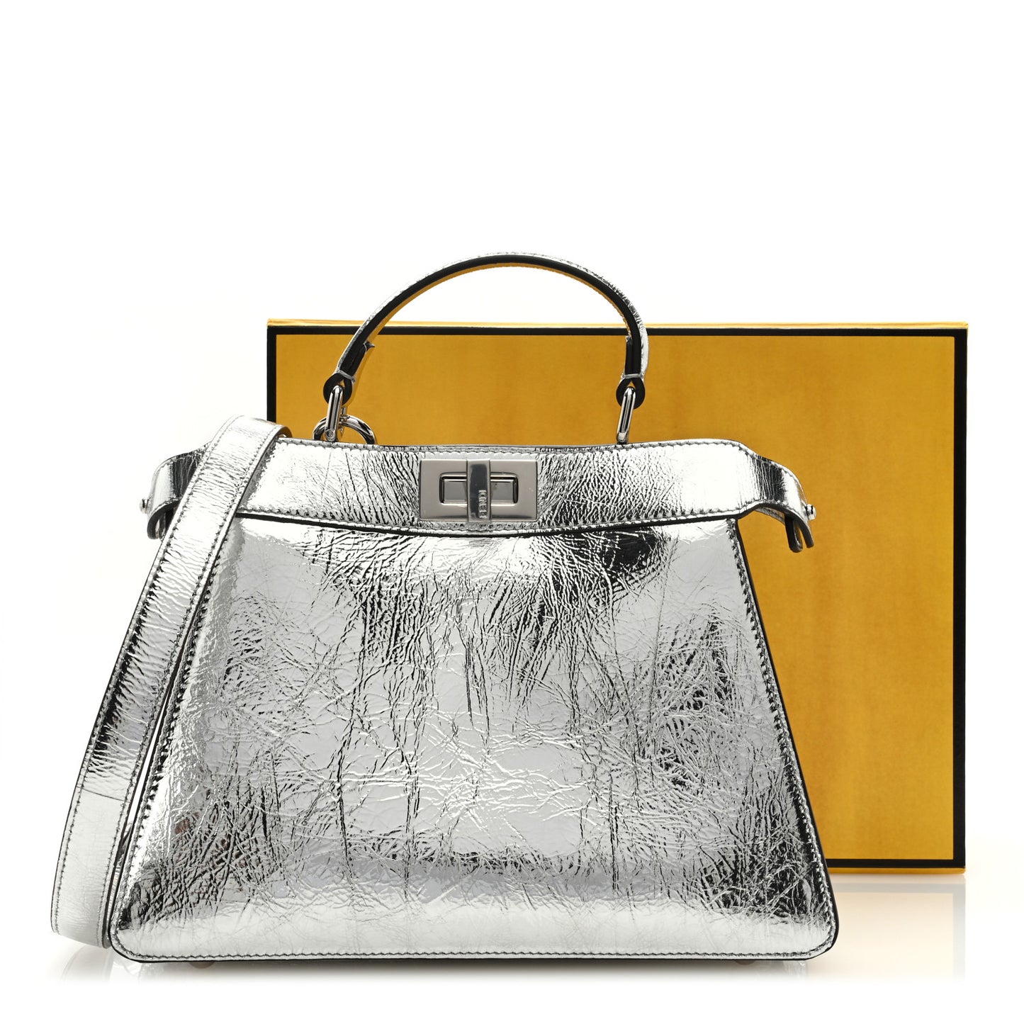 Rock Millenium Laminata Small Peekaboo I SEE U Satchel Argento