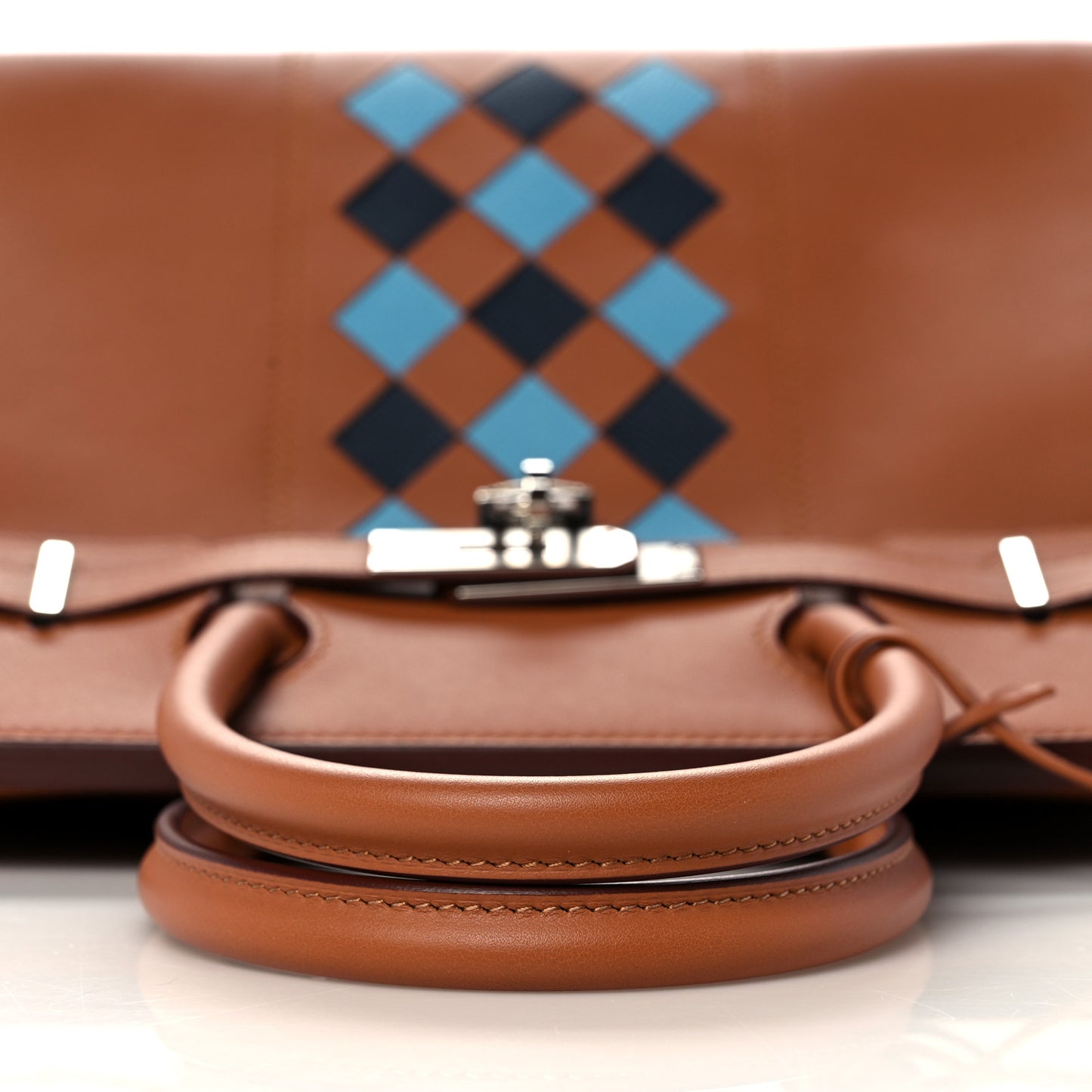 Swift Epsom Tressage Birkin 30 Gold Bleu de Nord Bleu Indigo