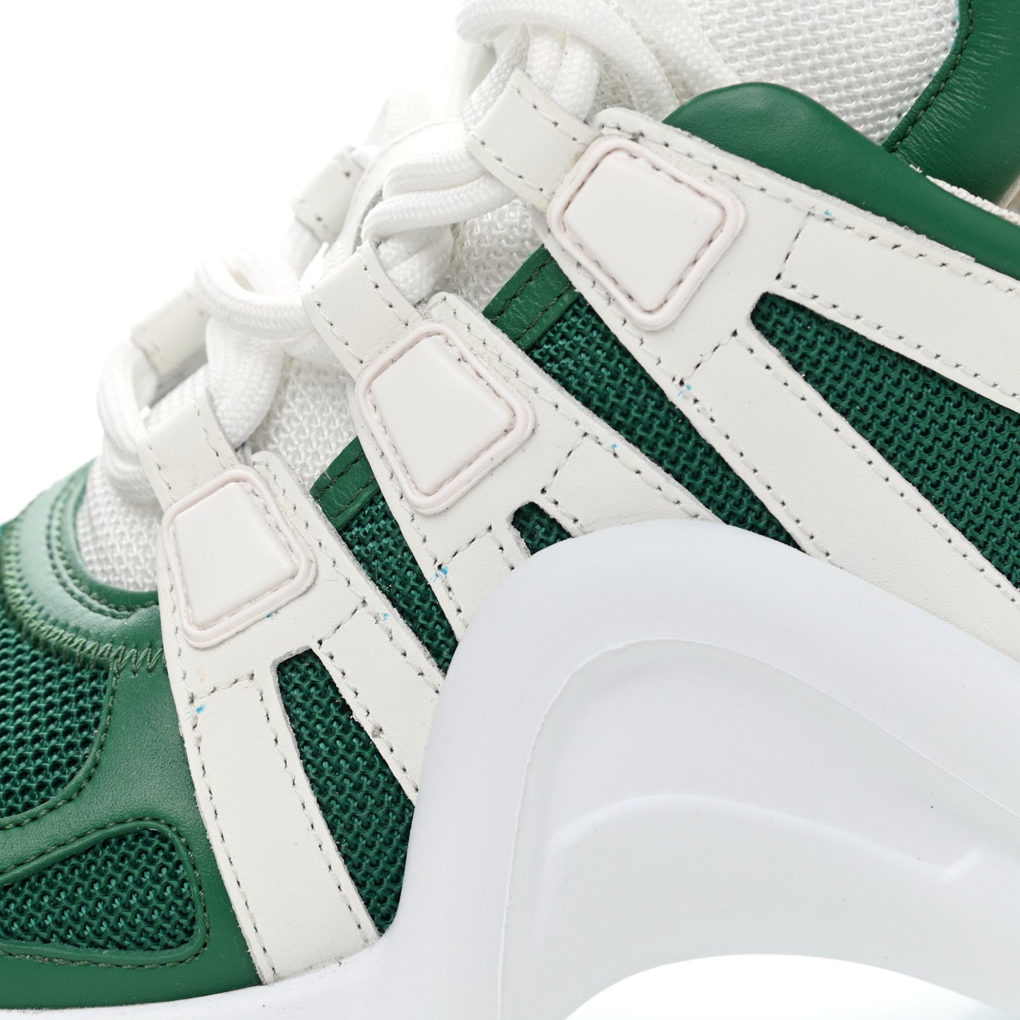 Calfskin Technical Nylon LV Archlight Sneakers 37 Green