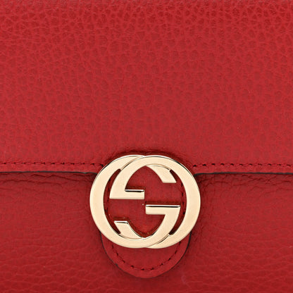 Gucci Dollar Calfskin Interlocking G Chain Wallet Red 9 of 12