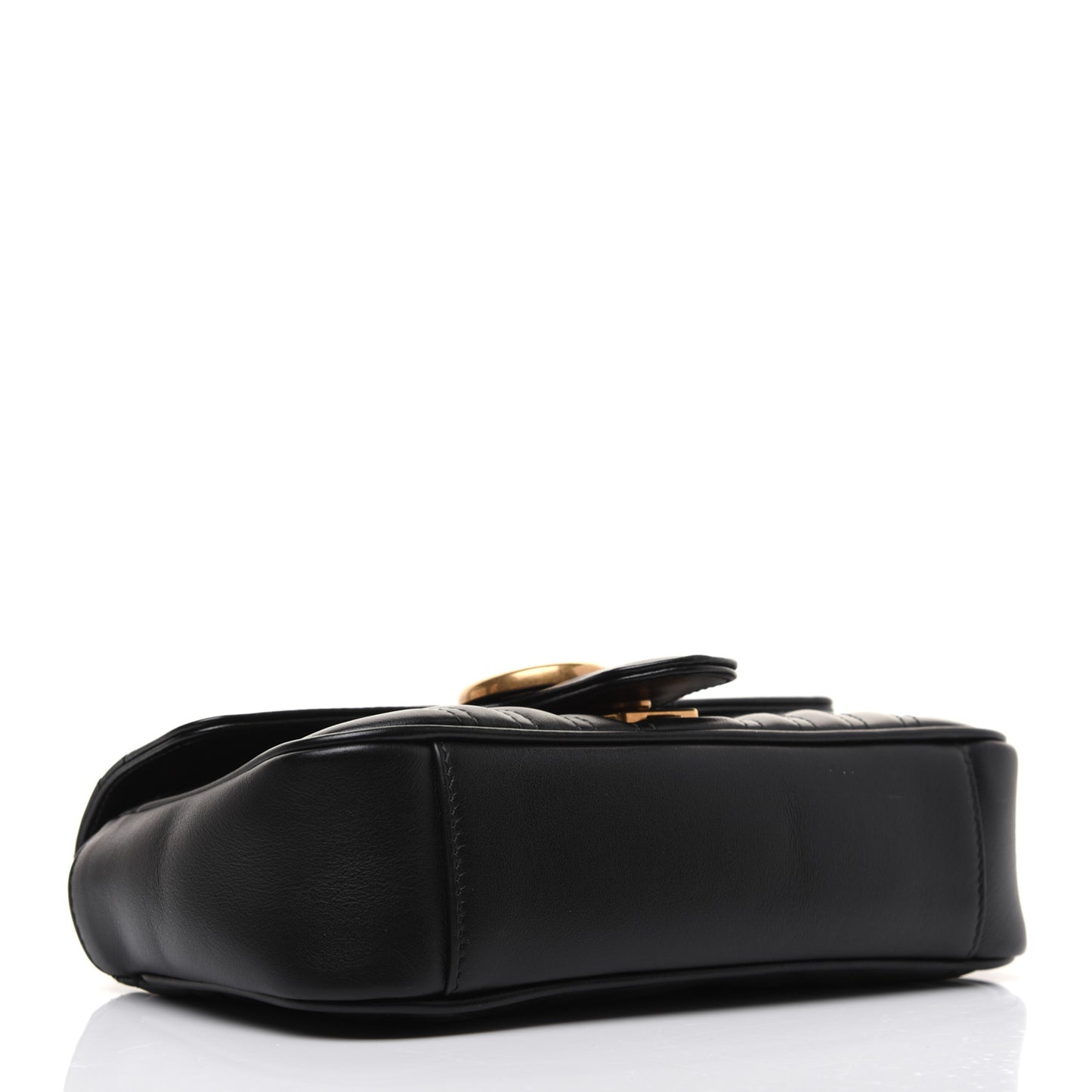 Calfskin Matelasse Mini GG Marmont Shoulder Bag Black