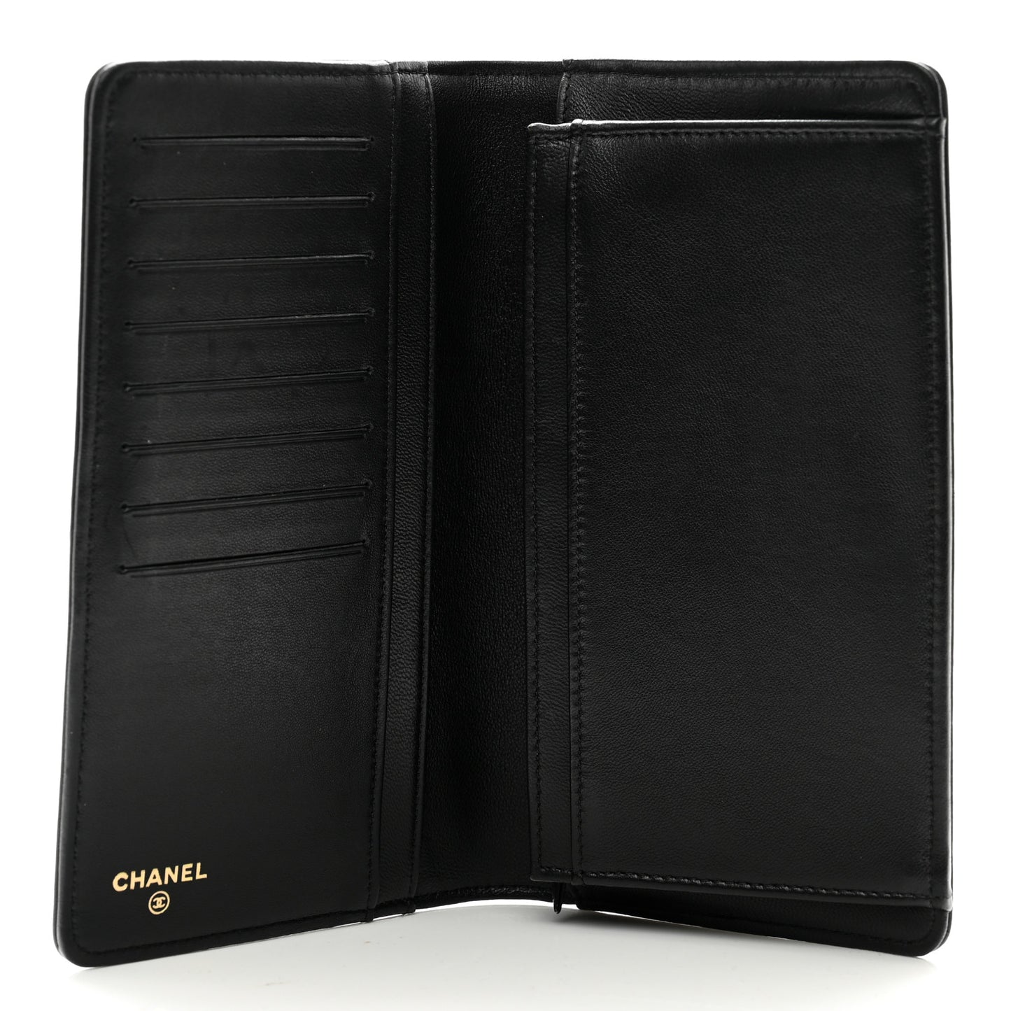 Lambskin Quilted Boy Yen Wallet Black