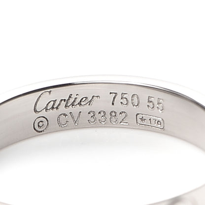 Cartier 18K White Gold 3.5mm LOVE Wedding Band Ring 55 7.25 4 of 5
