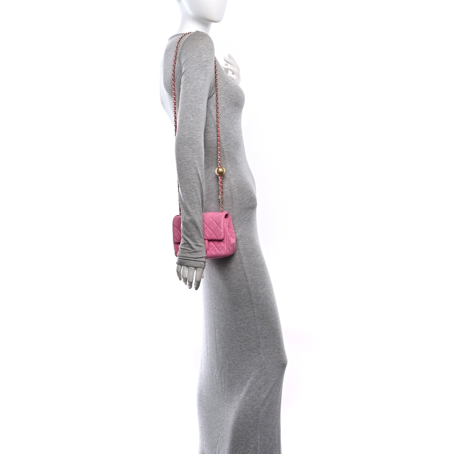 Chanel Lambskin Quilted Mini Pearl Crush Flap Pink 2 of 10