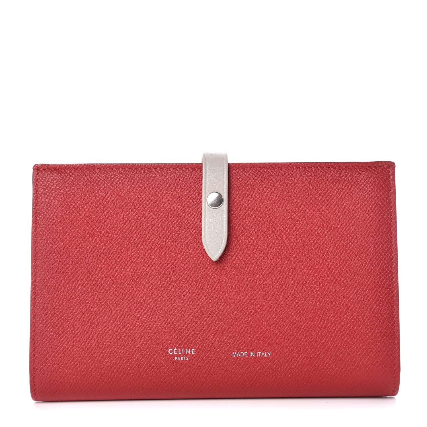 Celine Grained Calfskin Large Multifunction Strap Wallet Pop Red 1 of 8
