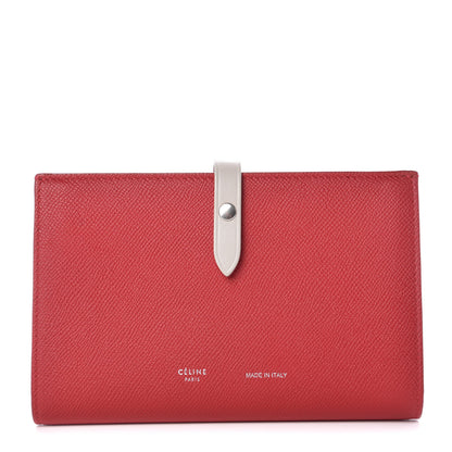 Celine Grained Calfskin Large Multifunction Strap Wallet Pop Red 1 of 8
