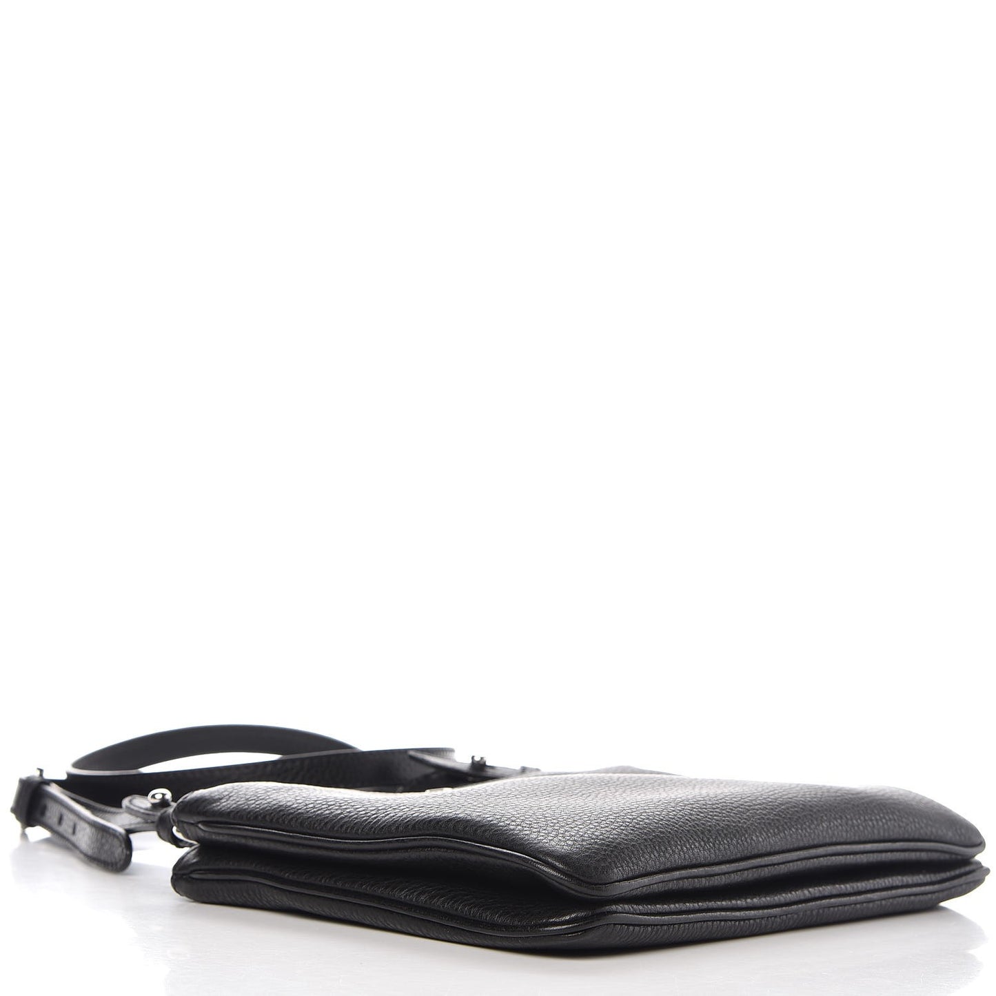 Vitello Phenix Double Zip Crossbody Bag Black