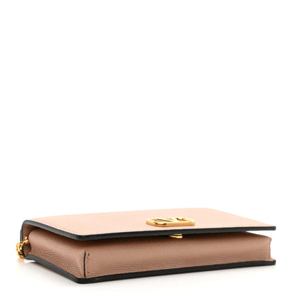 Valentino Garavani Grainy Calfskin VLogo Top Handle Wallet With Chain Rose Cannelle 5 of 8