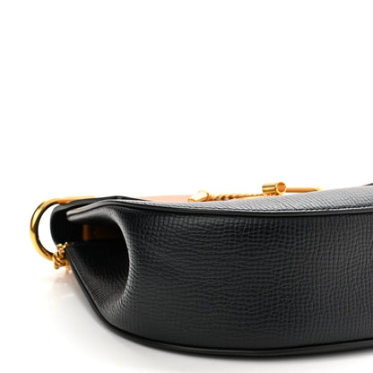 Chloe Grained Calfskin Lambskin Mini Bi-Color Drew Shoulder Bag Black Caramel 7 of 8