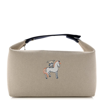 Hermes Canvas Large Bride-A-Brac Cabriole Case Bleu Nattier 1 of 9