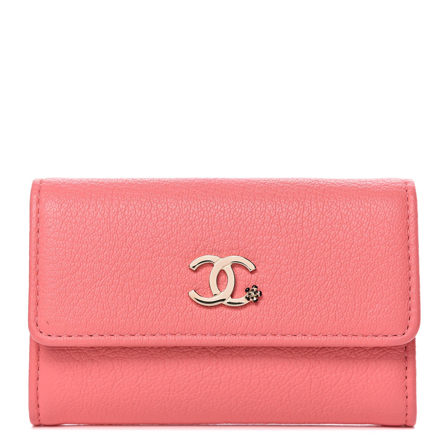 Chanel Goatskin CC Flap Card Holder Coral 1 of 9