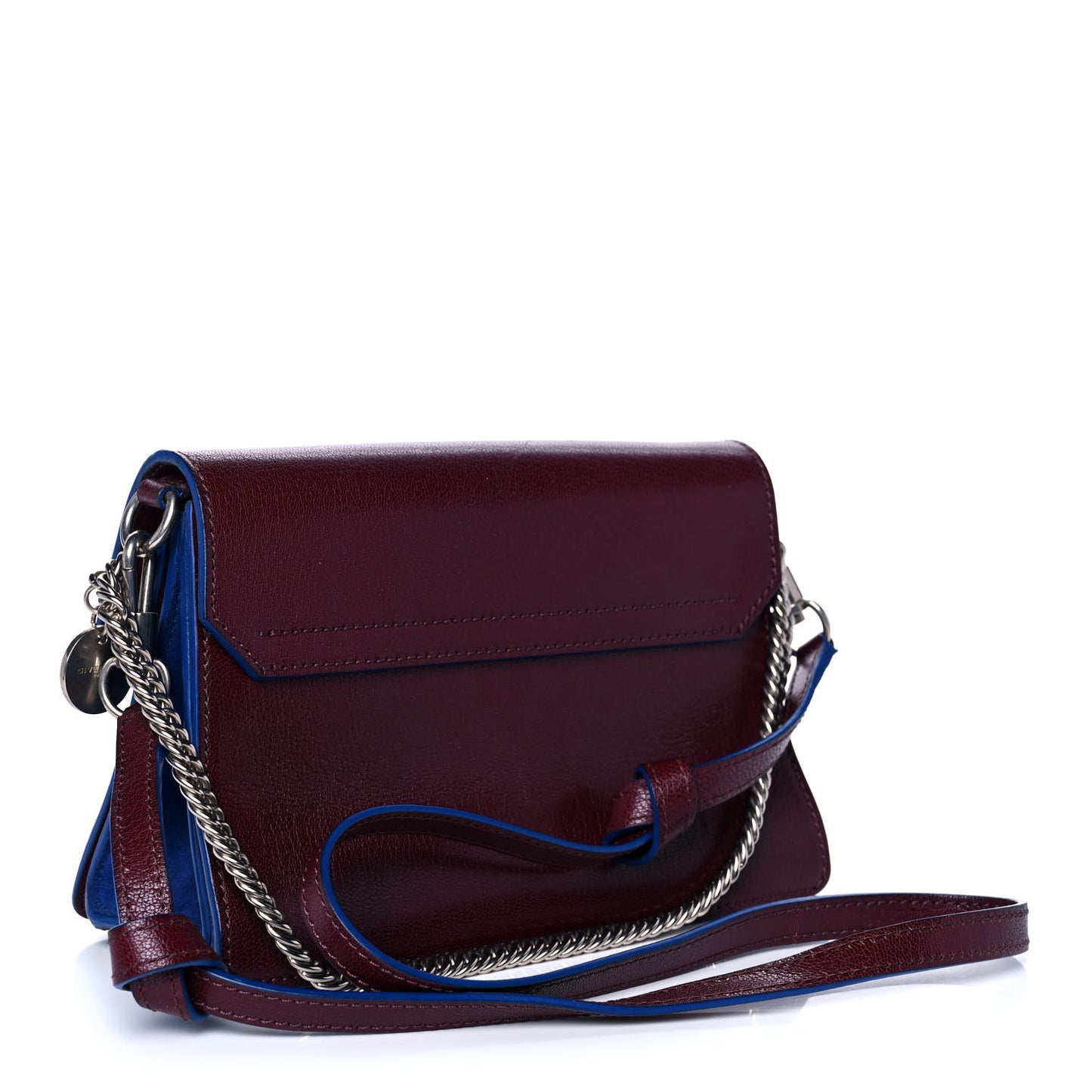 Goatskin Suede Small GV3 Shoulder Bag Aubergine Blue