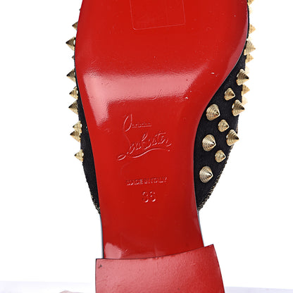 Christian Louboutin Suede Spikes Mulaconka 35 Mules 36 Black 7 of 9